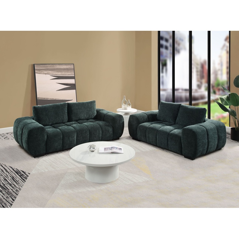Ferrand – 2 Pieces Green Living Room Sofa & Loveseat Set – Green