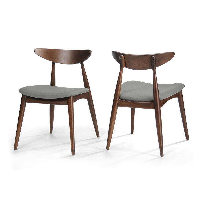 Flawless – Dining Chair With Cushion Seat And Splayed Legs (Set of 2) – Light Gray