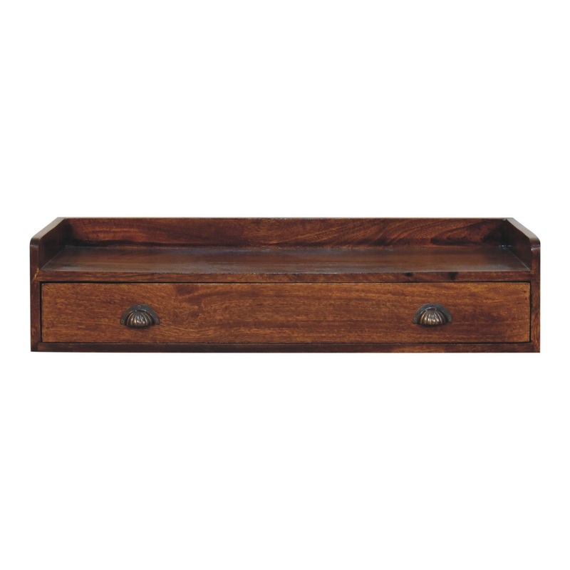 Floating Circle Bedside Table – Chestnut
