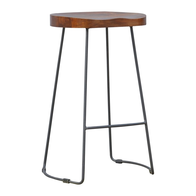 Industrial Chunky Bar Stool – Chestnut
