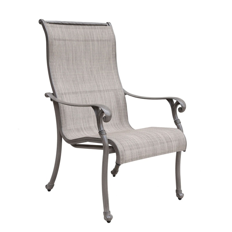 Outdoor All-Weather Sling Dining Chairs (Set of 2) – Gray