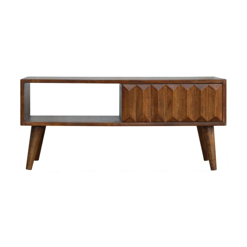 Prism Sliding Media Unit – Chestnut
