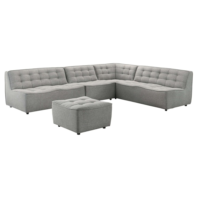 Selen – Corner Sectional Sofa – Light Gray