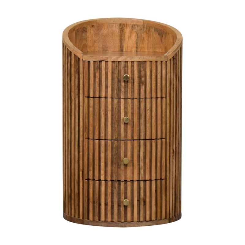 Soba – Bedside Table, 4 Drawer – Oak