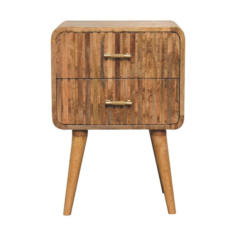 T Bar Ridged Nightstand – Oak