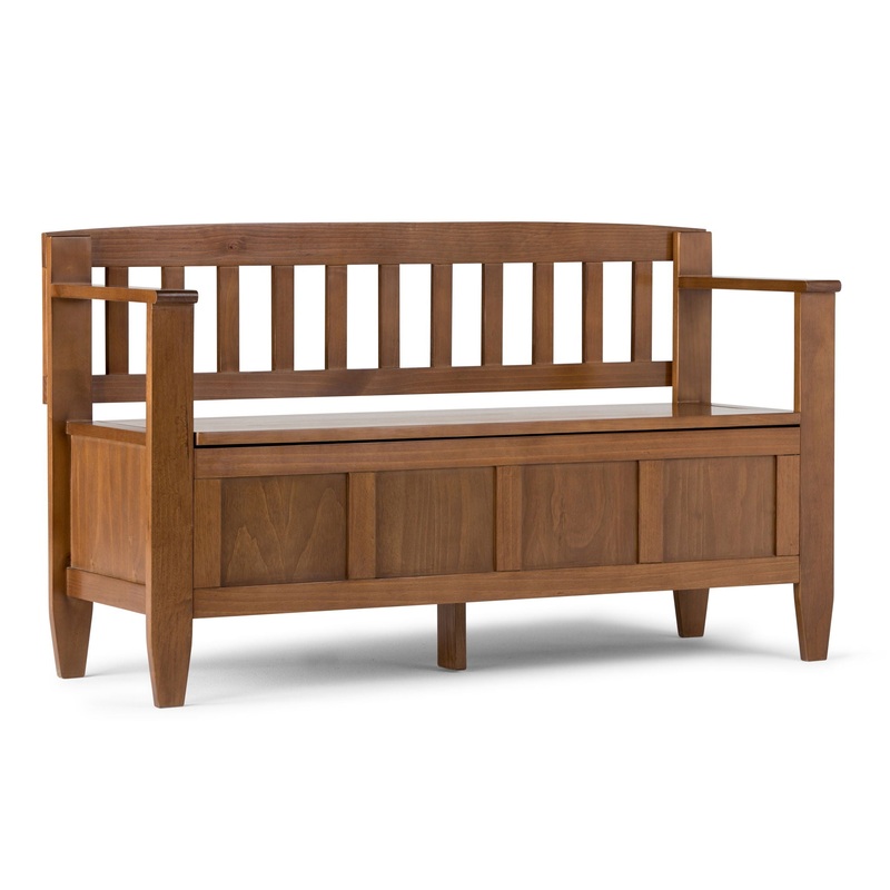 Brooklyn – Entryway Storage Bench – Medium Saddle Brown