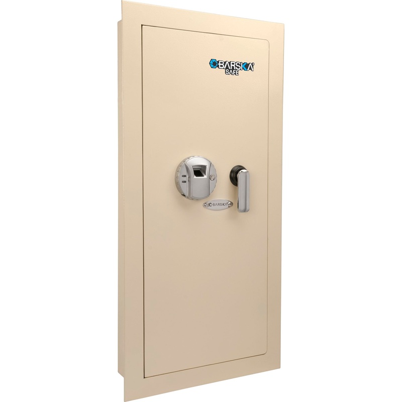 Durable Biometric Wall Safe|Beige|Left Door Opening|Right Door Opening