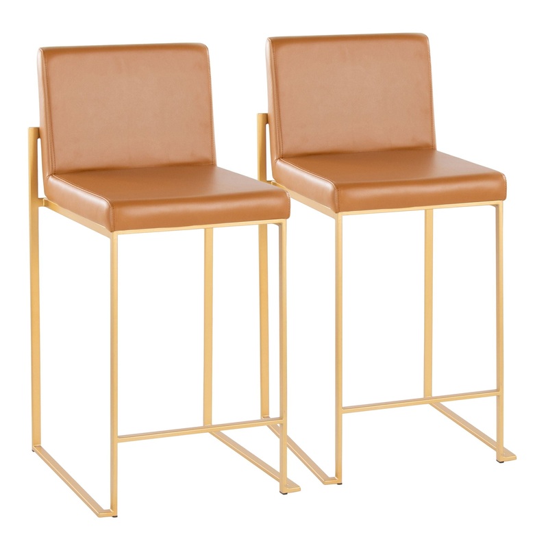 Fuji – Contemporary High Back Barstool (Set of 2)