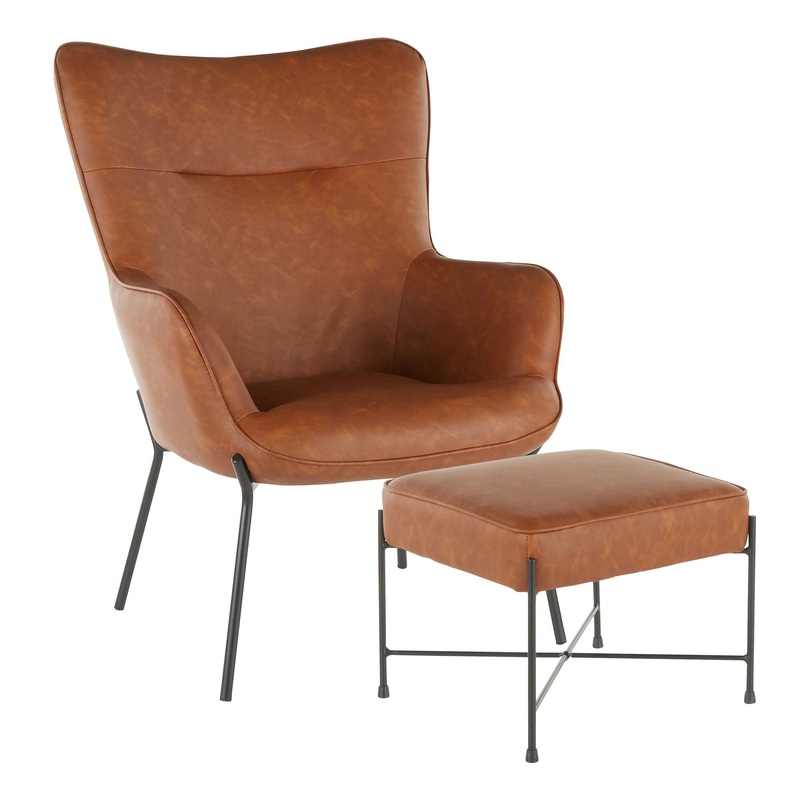 Izzy – Industrial Lounge Chair & Ottoman Set