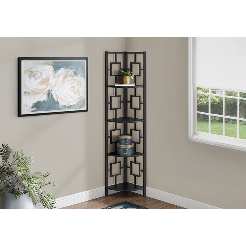 4 Tier Bookshelf, Bookcase, Etagere, Corner, For Office, Contemporary & Modern