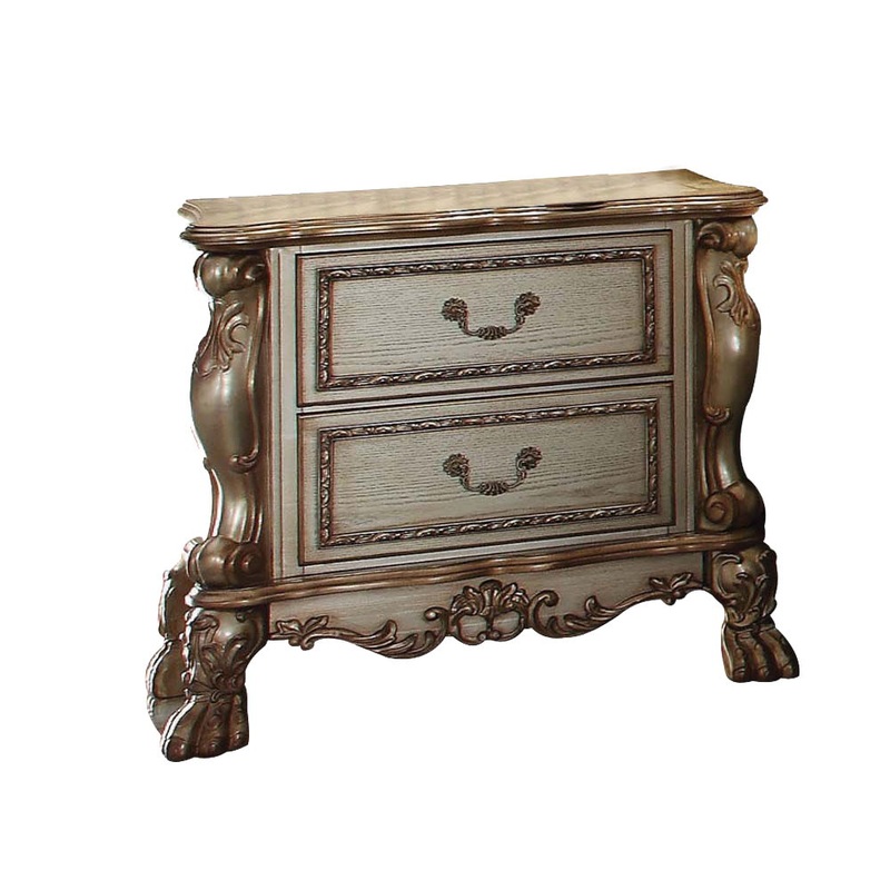 Dresden – Vintage Nightstand|Gold|White