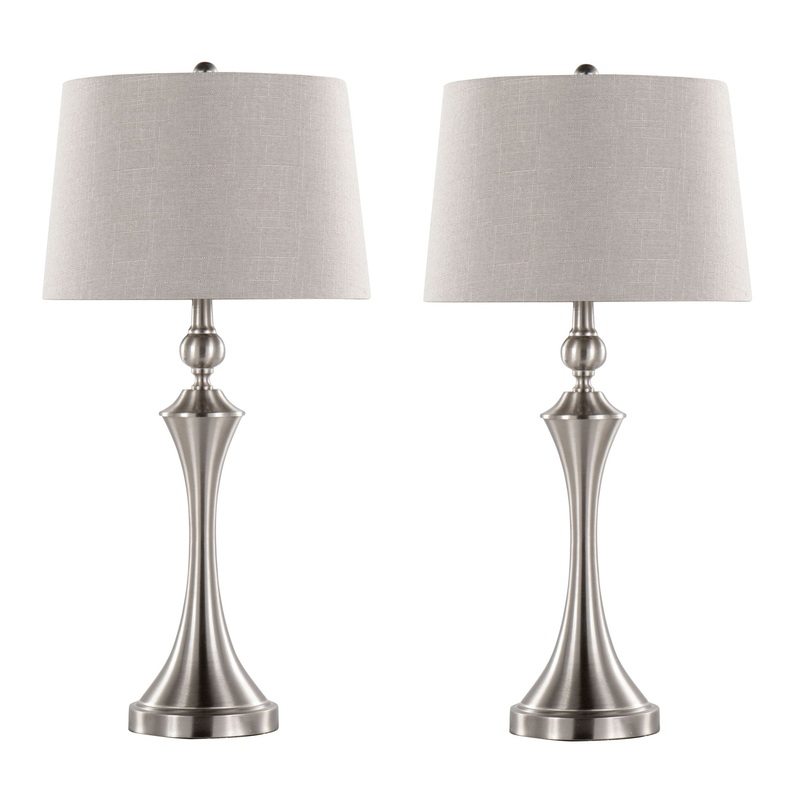 Flint – Contemporary Table Lamp Built In USB Port (Set of 2)