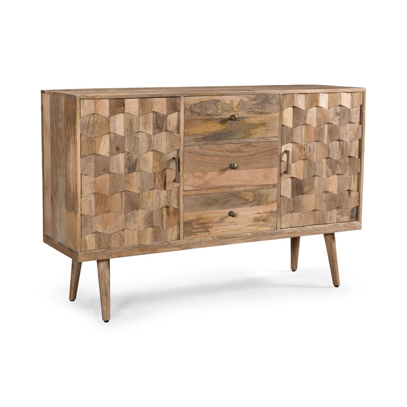 3 Drawer Sideboard With 2 Doors (KD Legs) – Natural