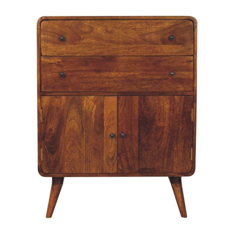 Curved Nordic Charm Cabinet – Brown