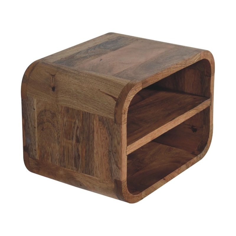 Floating Open Curve Nightstand – Oak