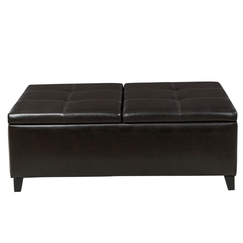 Lanister – Ottoman Double Top Storage – Brown