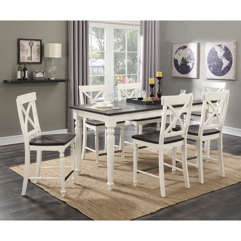 Mountina – Gathering Dining Table With Leaf – Brown / White