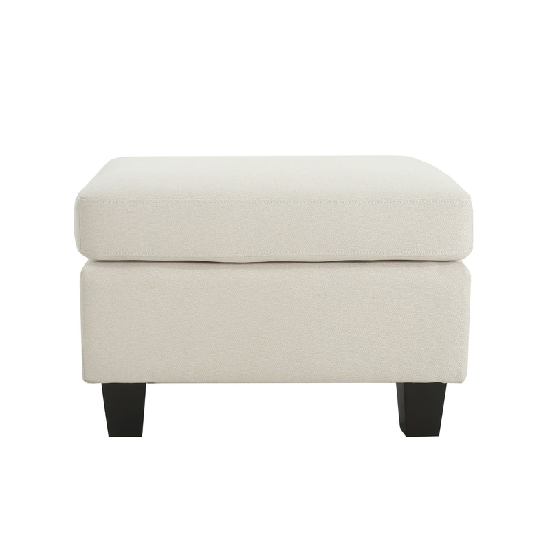 Springfield – Ottoman Contemporary Design Fabric Birch Wood Legs – Beige