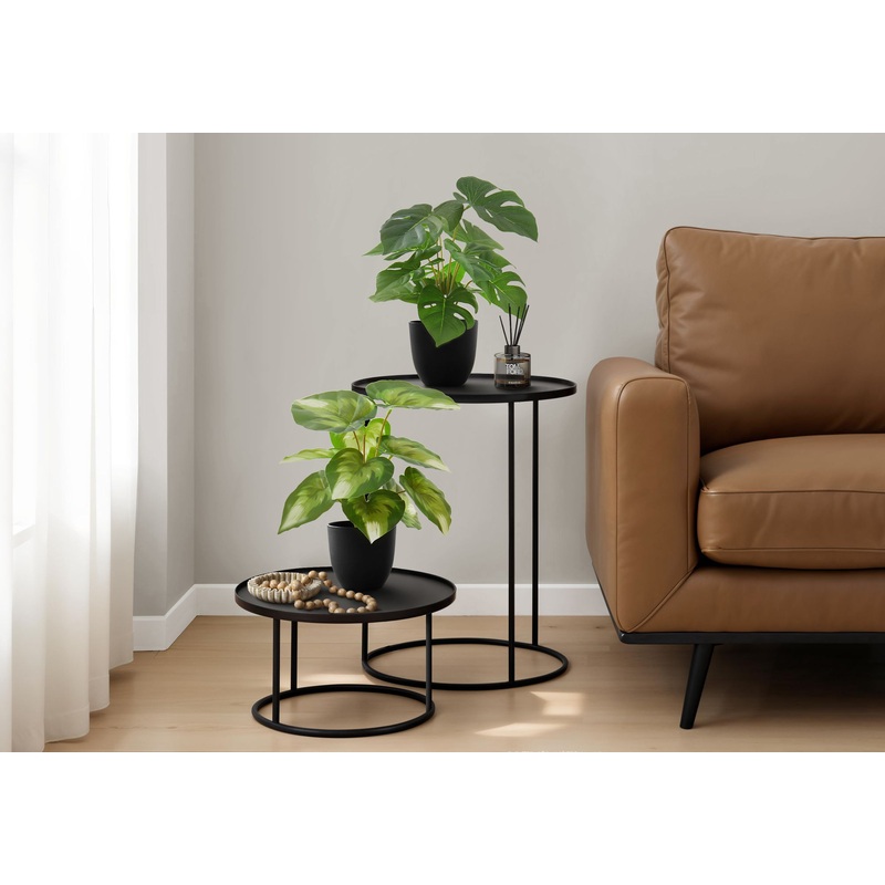 13 Tall, Artificial Plant, Monstera Calthea, Indoor, Faux, Fake, Table, Greenery, Potted, Decorative (Set of 2) – Green / Black