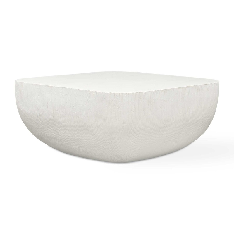 Alma – Concrete Outdoor Coffee Table – White