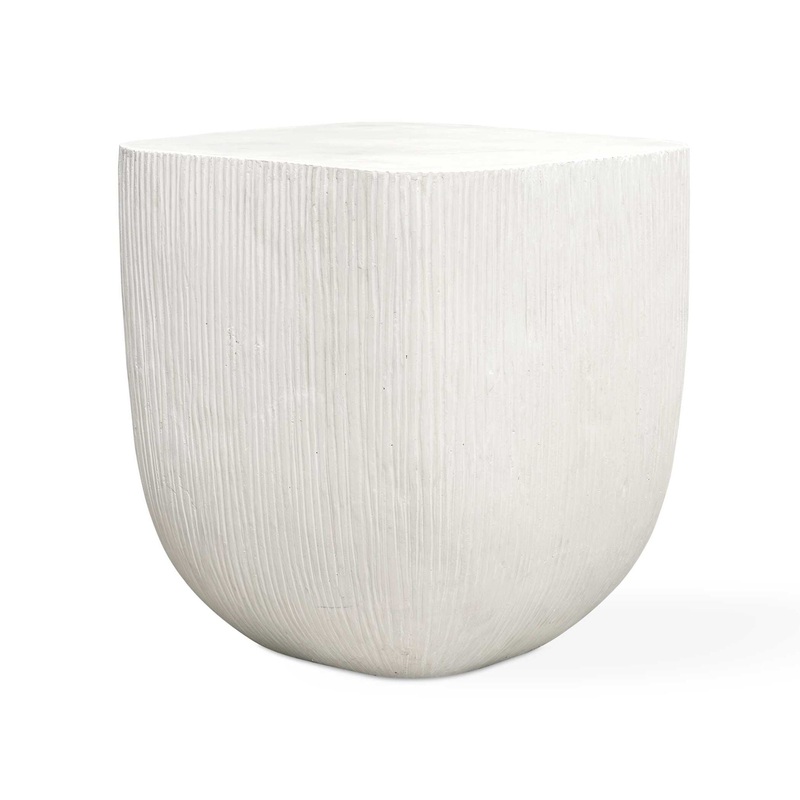 Alma – Concrete Outdoor Side Table – White