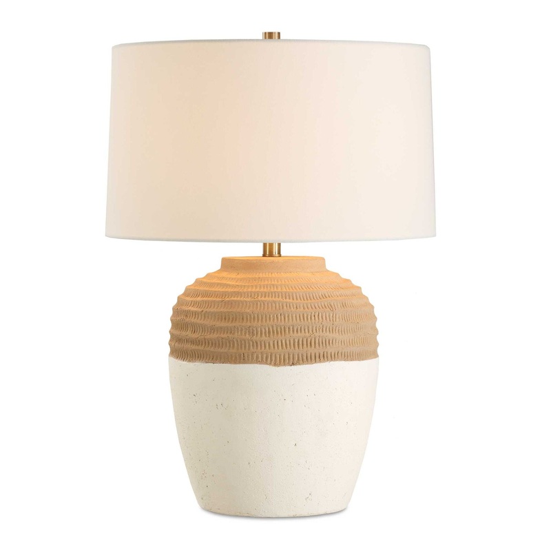 Bellaby – Terracotta Table Lamp – Brown / White