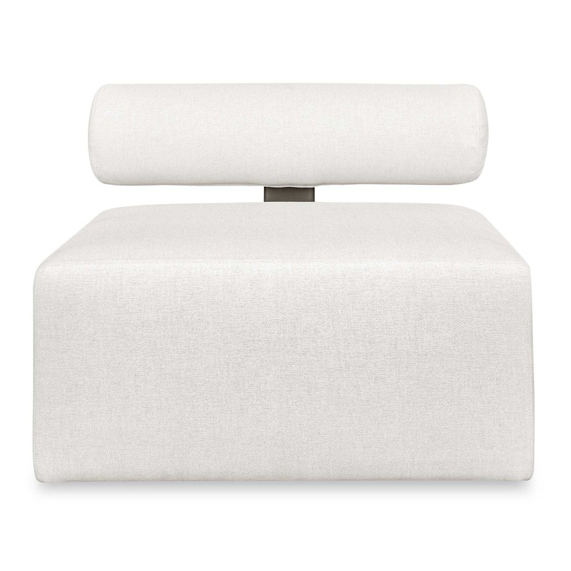 Bolster Back – Armless Outdoor Sofa – White