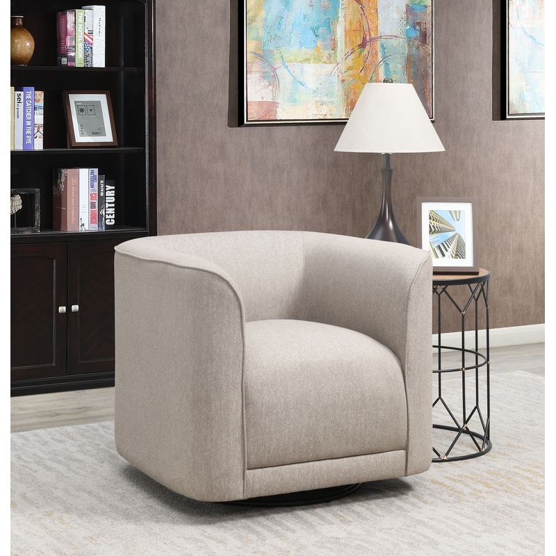 Brella – Swivel Accent Chair|Beige|Light Brown