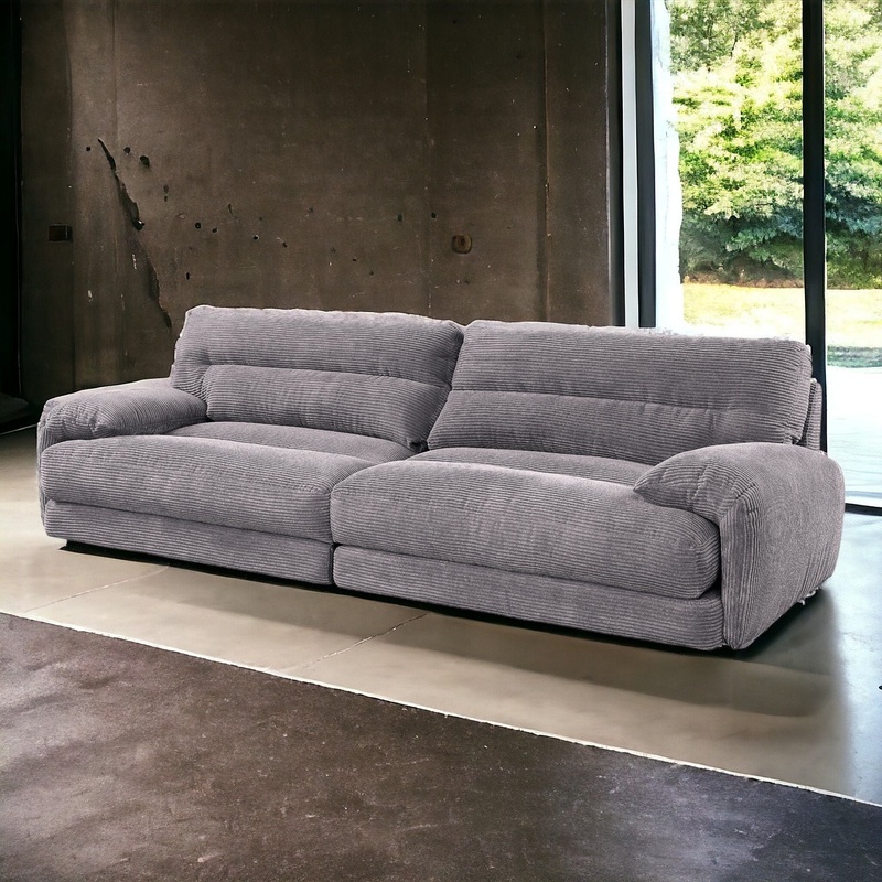 Cadenza – Corduroy Loveseat – Gray