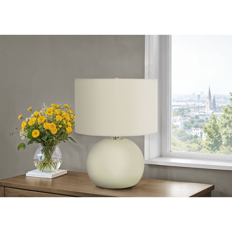 Lighting, Contemporary Table Lamp, Ceramic – Cream