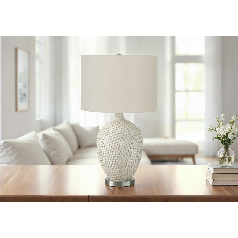 Lighting, Table Lamp, Ceramic, Contemporary – Cream