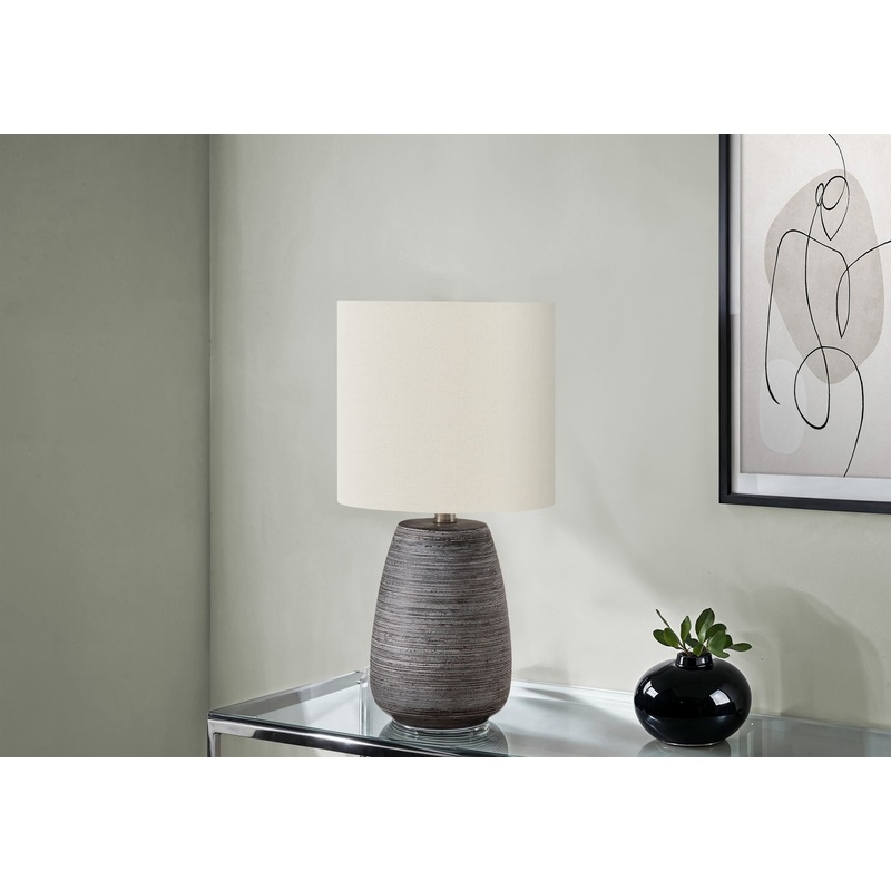 Lighting, Table Lamp, Ceramic, Contemporary – Gray / Cream