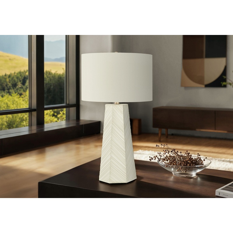 Lighting, Table Lamp, Ceramic, Contemporary – White
