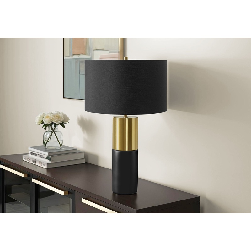 Lighting, Table Lamp, Concrete, Contemporary – Black / Gold