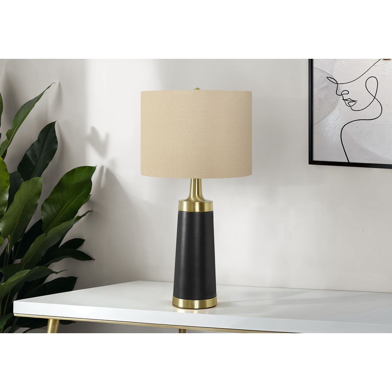 Lighting, Table Lamp, Resin, Contemporary – Black / Cream
