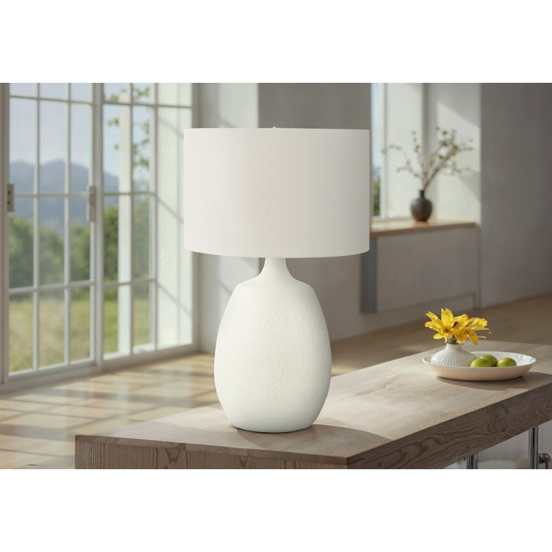 Lighting, Table Lamp, Resin, Contemporary – Cream