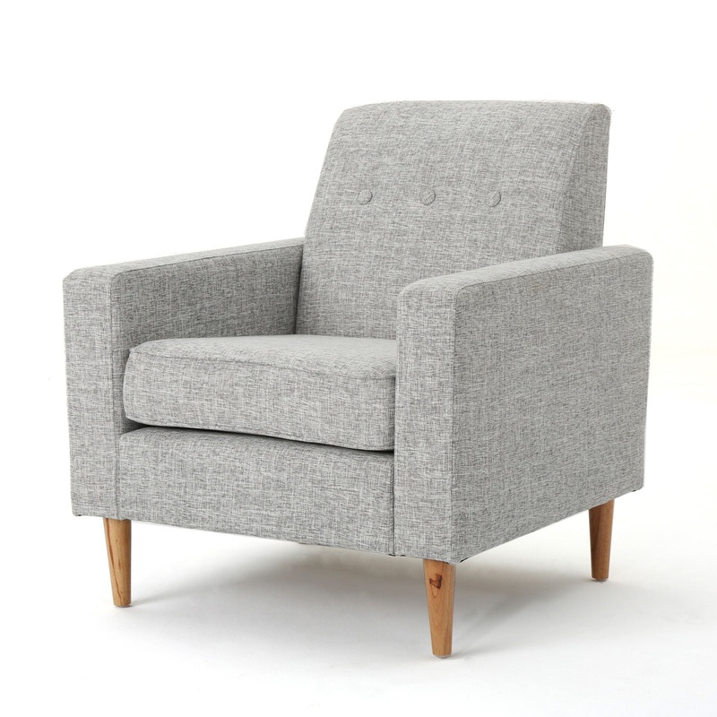 Nebulize – Upholstered Fabric Club Chair With Button Tufted And Square Off Arm And Back