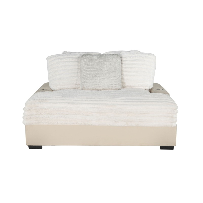 Shine – Lounger Sofa With USB|Beige|Dark Gray