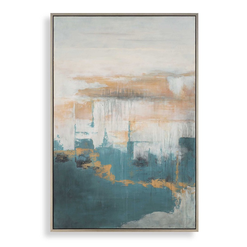 Eastside – Abstract Coastal Art – Black / Blue / Brown / Gray / Orange / Pink