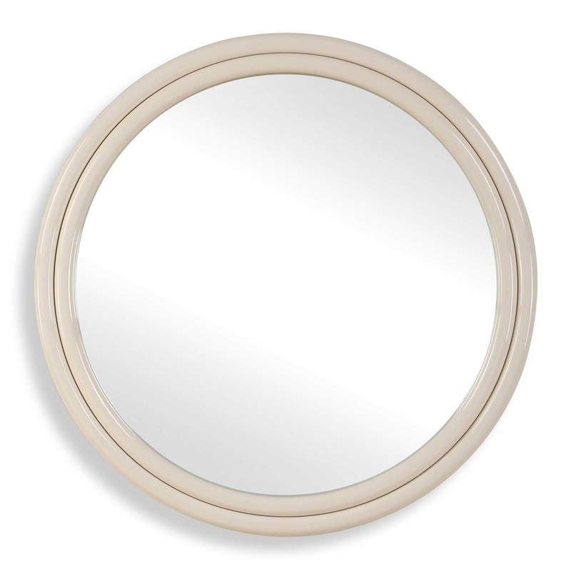 Florian – Warm White Round Mirror – White