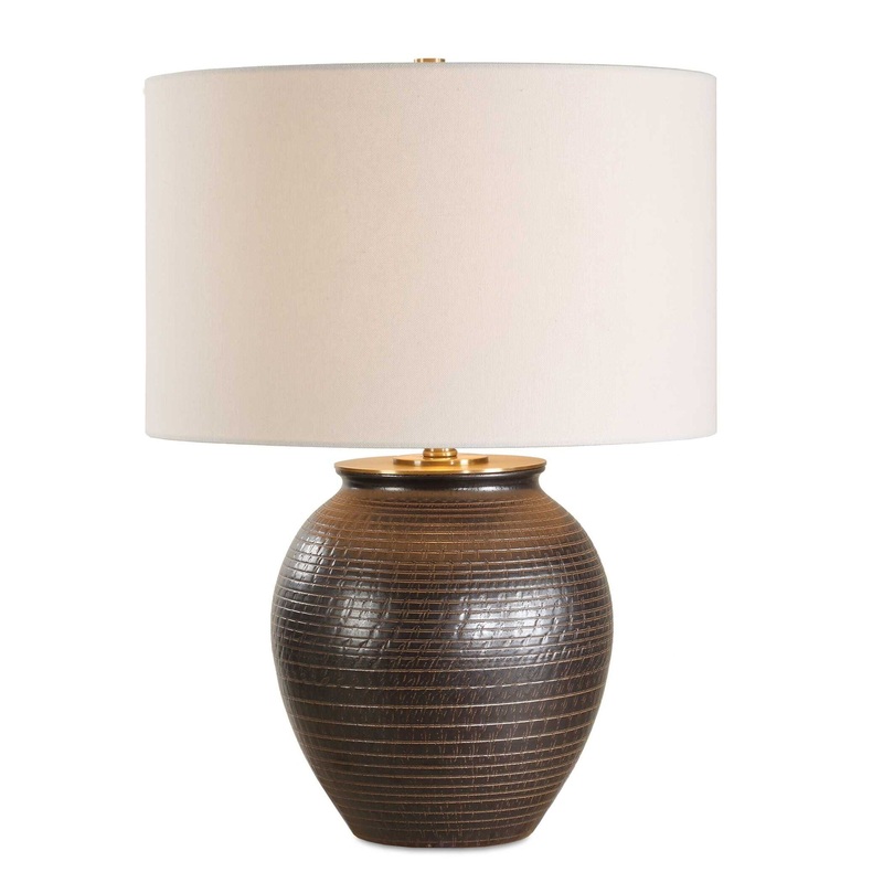 Hawkins – Ribbed Table Lamp – Bronze