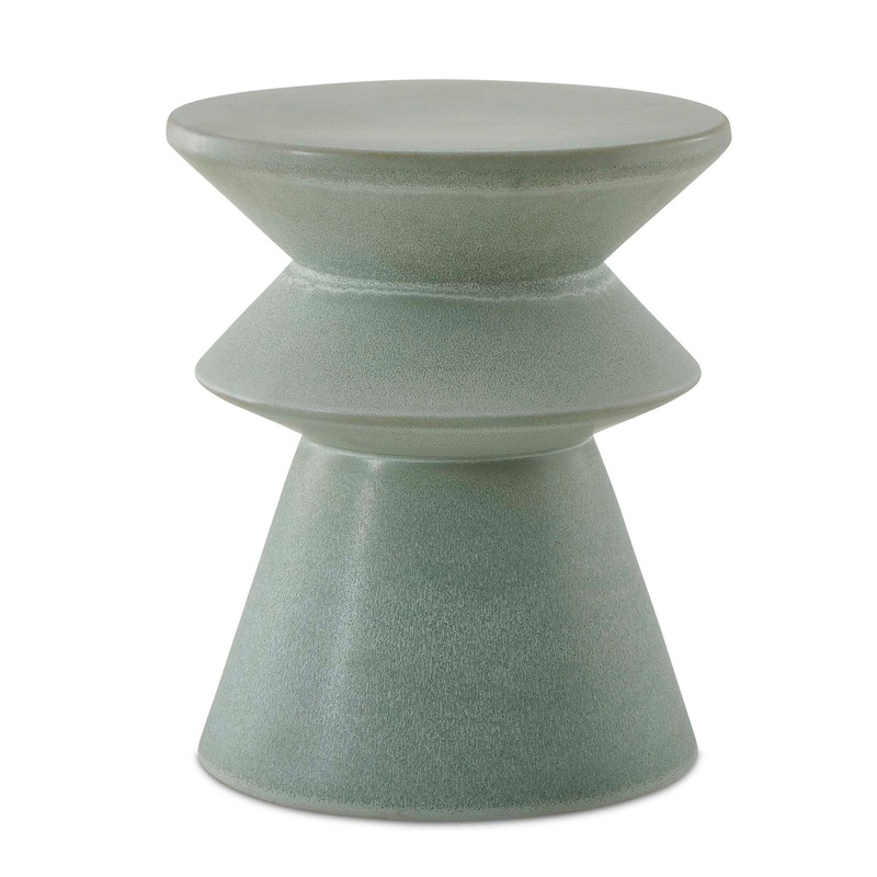 Imogene – Glaze Garden Stool – Seafoam