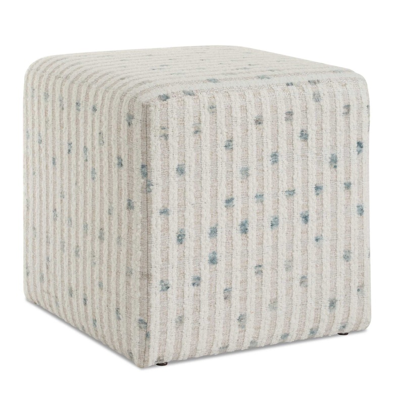 Joie – White Chenille Ottoman – White