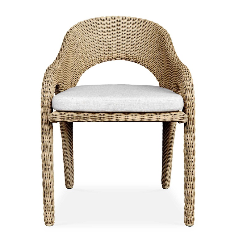 Kavali – Outdoor Wicker Dining Armchair – Woodtone