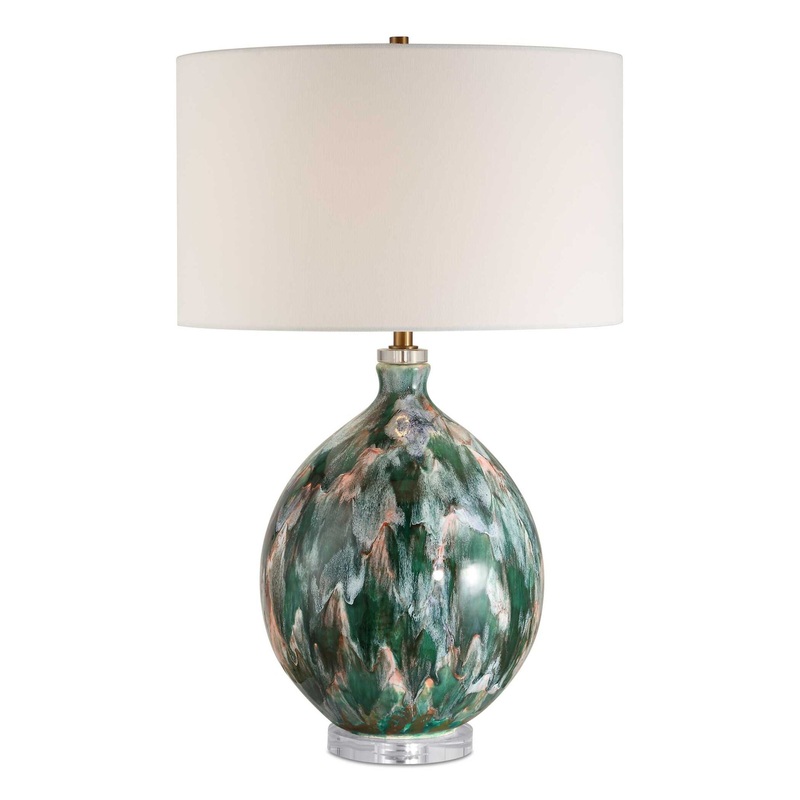 Mihaela – Drip Glaze Table Lamp – Blue / Green