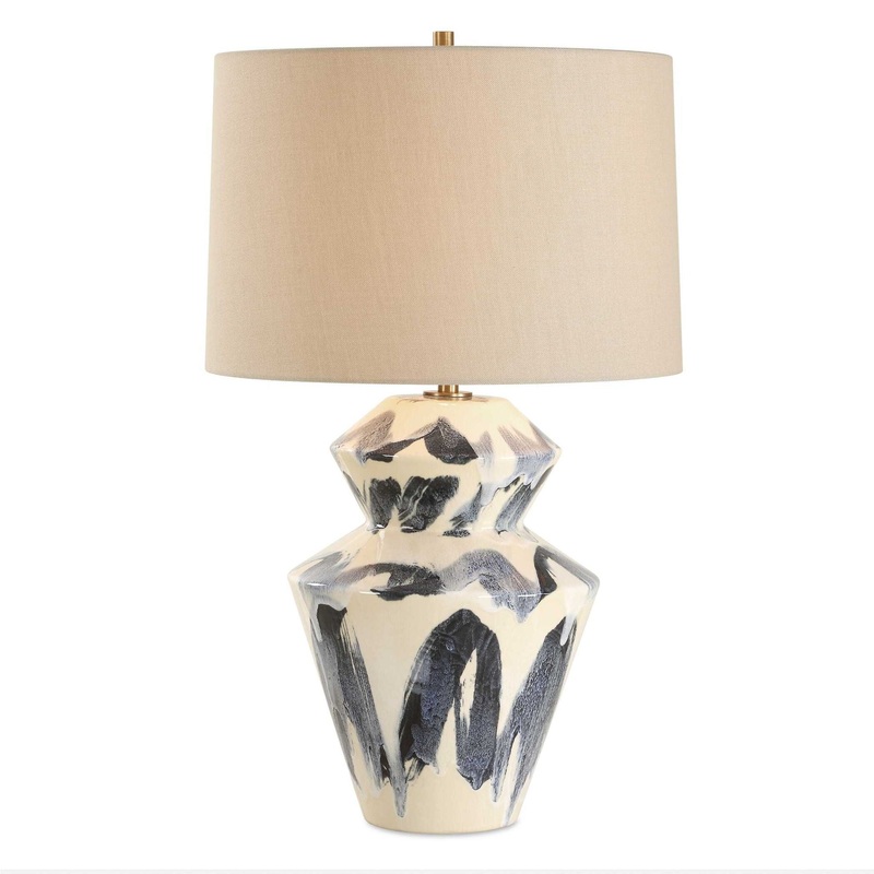 Oranda – Abstract Geometric Table Lamp – Blue / White