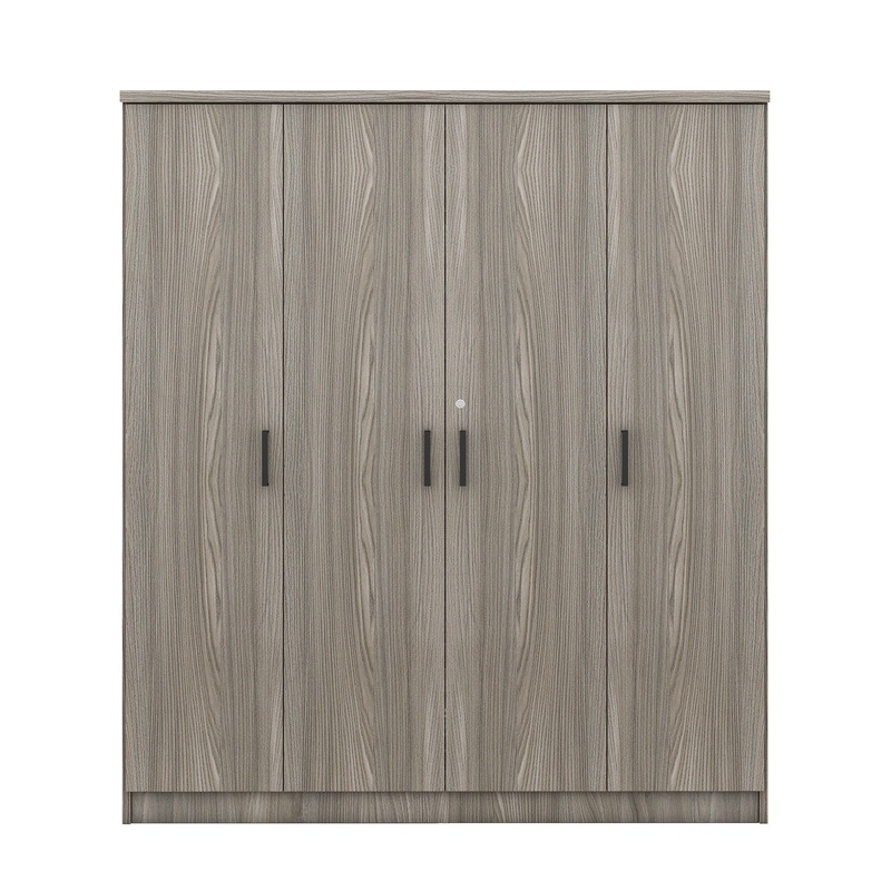 4 Door Wardrobe With 1 Drawer – Gray