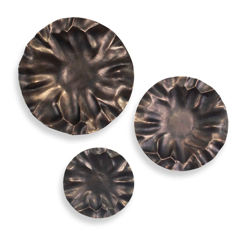 Peonia – Outdoor Wall Art (Set of 3) – Bronze