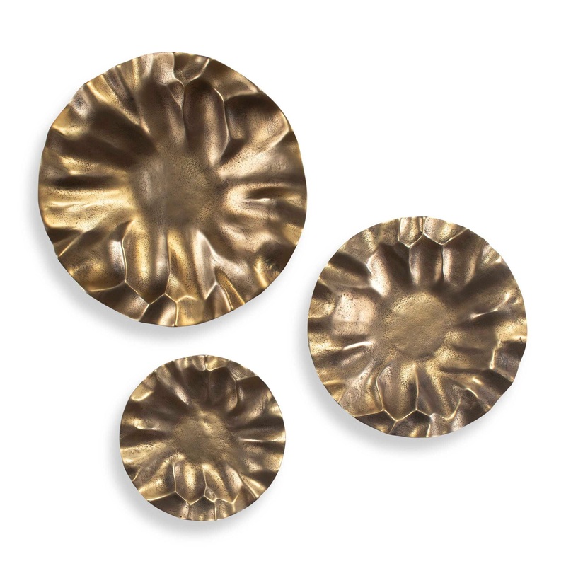 Peonia – Outdoor Wall Art (Set of 3) – Gold