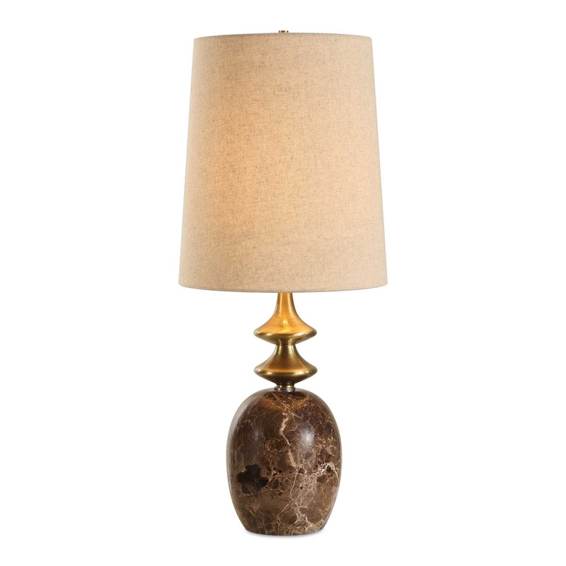 Percy – Marble Buffet Lamp – Brass / Brown